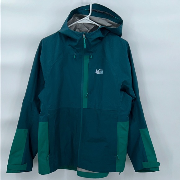 REI Jackets & Blazers - REI Co-op Gore-Tex Hooded Rain Jacket Teal Green Women’s Large
